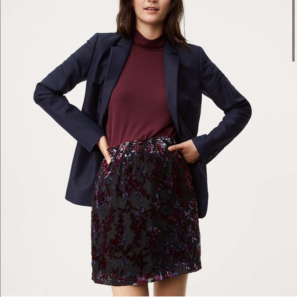 🆕NWT Loft Petite Velvet Vine Skirt
